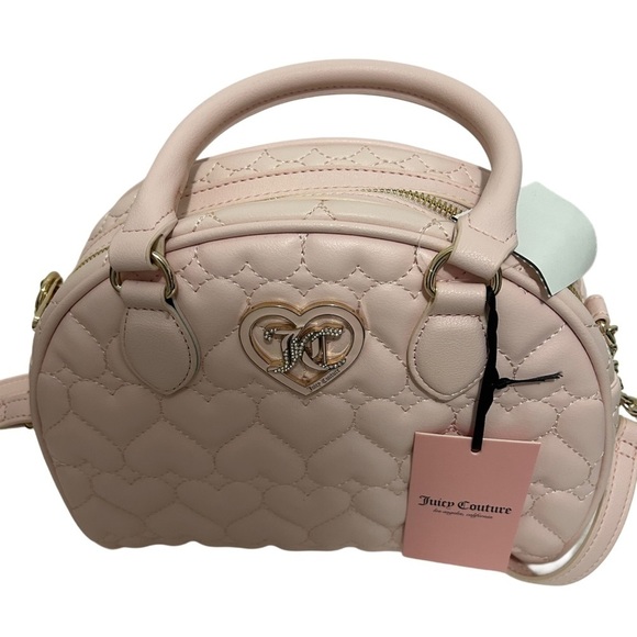 Juicy Couture Handbags - Juicy Couture Pink Heart Quilted Satchel Bag - NWT